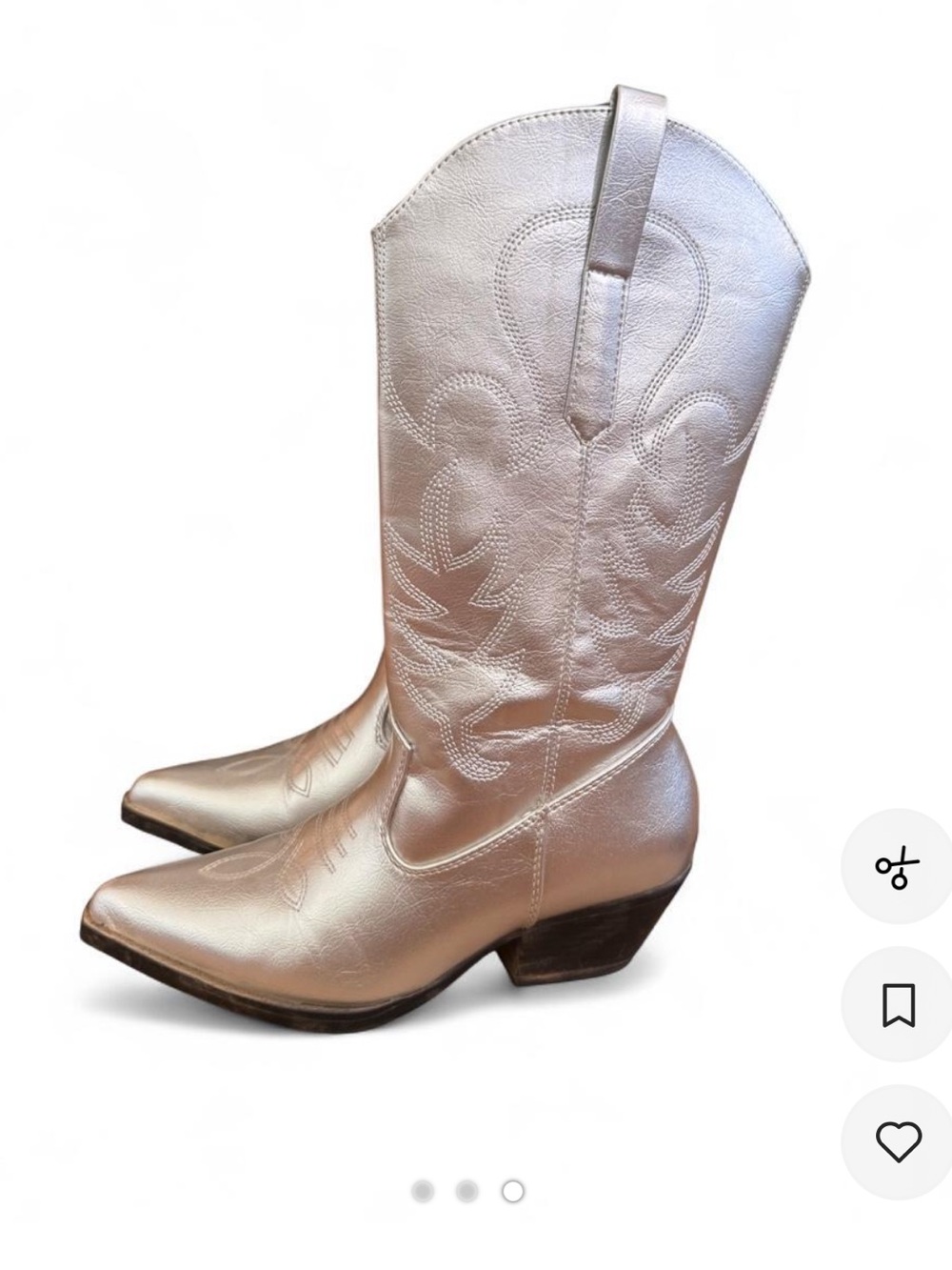 London Rag Metallic Silver Western Cowboy Boots